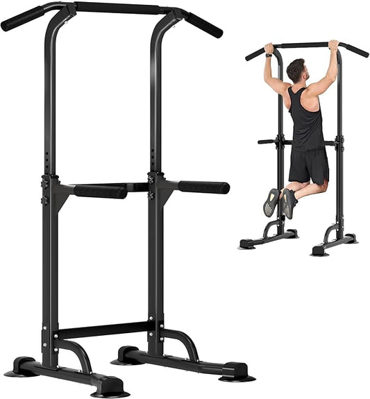DlandHome Power Tower Dip Station Pull Up Bar