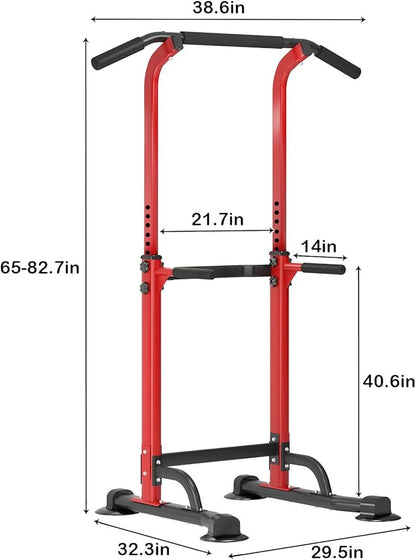 SogesPower Power Tower Dip Station Pull Up Bar for Home Gym Adjustable Height Strength Training Workout Equipment,Pull Up Bar Station