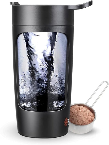 SQUATZ Electric Protein Shaker Bottle - Workout Blender Bottle - Portable Gym Shake Mixer, USB Rechargeable - 22oz