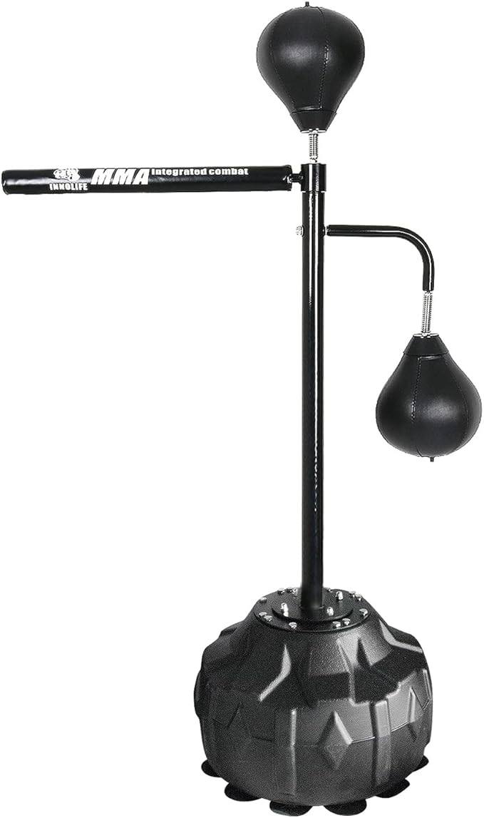 INNOLIFE Boxing Spinning Bar Punching Bags MMA Training, Home Gym Workout Equipment, Punching Bag with 2 Speed Ball for Adults and Youth