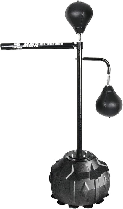 INNOLIFE Boxing Spinning Bar Punching Bags MMA Training, Home Gym Workout Equipment, Punching Bag with 2 Speed Ball for Adults and Youth