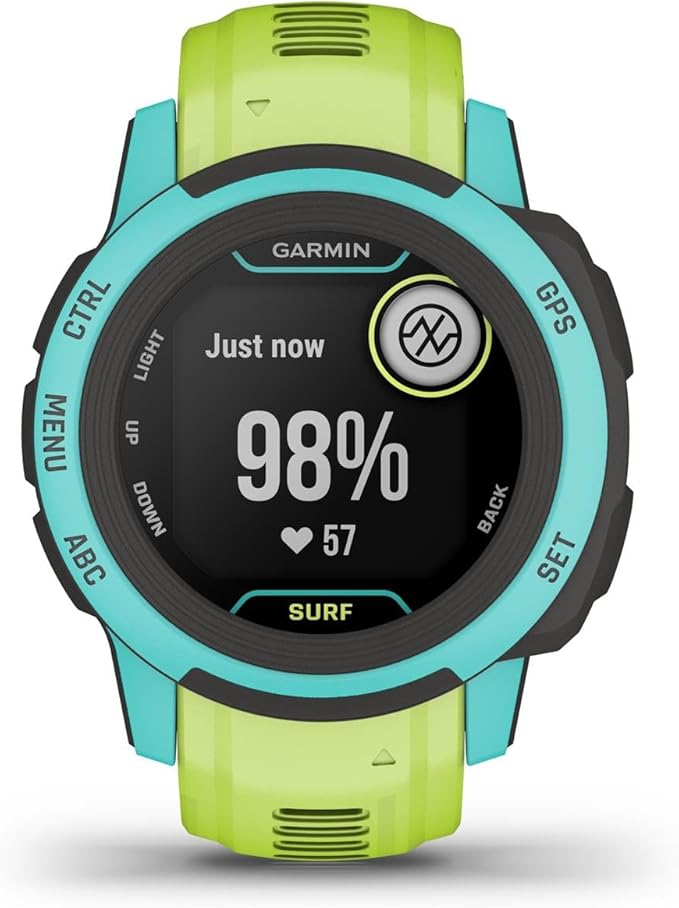 Garmin Instinct 2S, Surf-Edition, Smaller-Sized GPS Outdoor Watch, Surfing Features, Multi-GNSS Support, Tracback Routing, Waikiki
