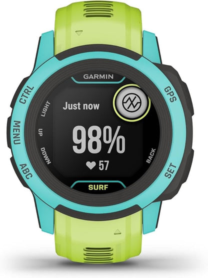 Garmin Instinct 2S, Surf-Edition, Smaller-Sized GPS Outdoor Watch, Surfing Features, Multi-GNSS Support, Tracback Routing, Waikiki