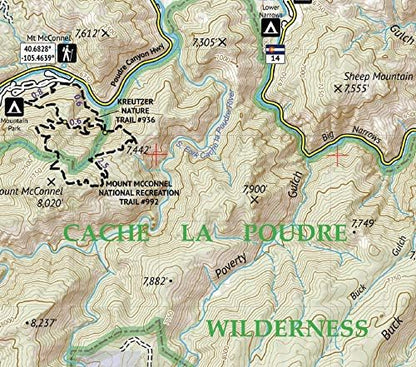Outdoor Trail Maps Poudre Canyon - Colorado Topographic (2020)