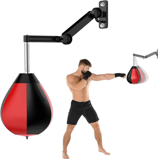 Speed Bag for Boxing,Punching Bag Wall Mount Height Adjustable Boxing Reflex Ball Speed Bag for Men&Women Kids Adults