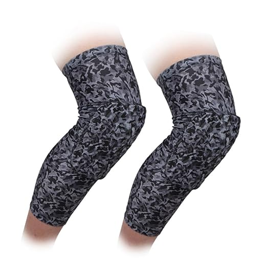 PISIQI Knee Pads Compression Pads Long Leg Sleeve Collision Avoidance Brace Protection Knee Sleeve for Basketball Football Volleyball Cycling (1 Pair)