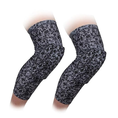 PISIQI Knee Pads Compression Pads Long Leg Sleeve Collision Avoidance Brace Protection Knee Sleeve for Basketball Football Volleyball Cycling (1 Pair)
