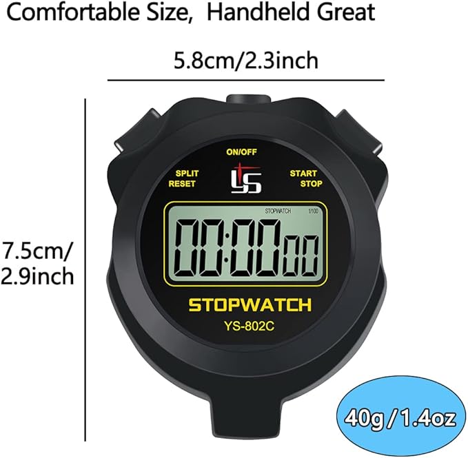 Digital Stopwatch Timer Only Stopwatch with On/Off