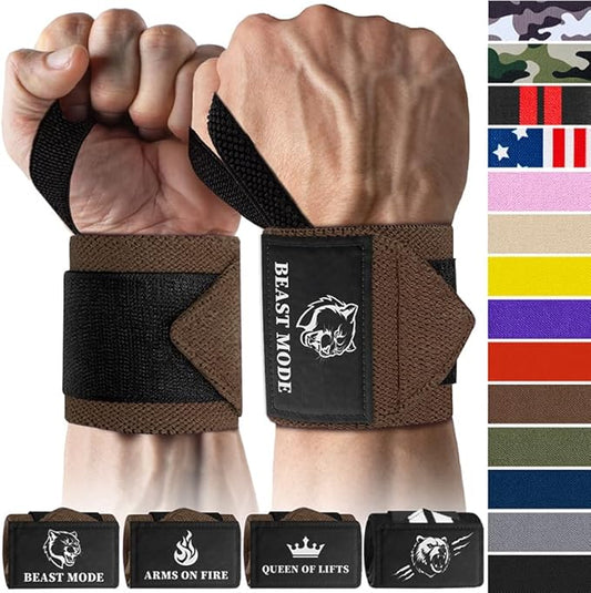 TECEUM Weightlifting 18" & 12" Wrist Wraps with Thumb Loop – Heavy Duty Wrist Workout Braces for Men and Women – Ideal for Powerlifting, Strength Training, Bodybuilding