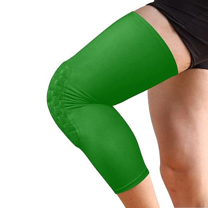 Green Sports Knee Pads Youth Volleyball Basketball Knee Pads Long Leg Sleeves Braces Compression Wrestling Knee Pads for Boys Girls Football Dance Yoga