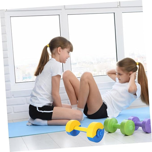 NUOBESTY 1 Pair Kids Weightlifting Dumbbells Plastic Home Exercise Dumbbell Kids Weight Lifting Set Exercise Fitness Dumbbells(Random Color)