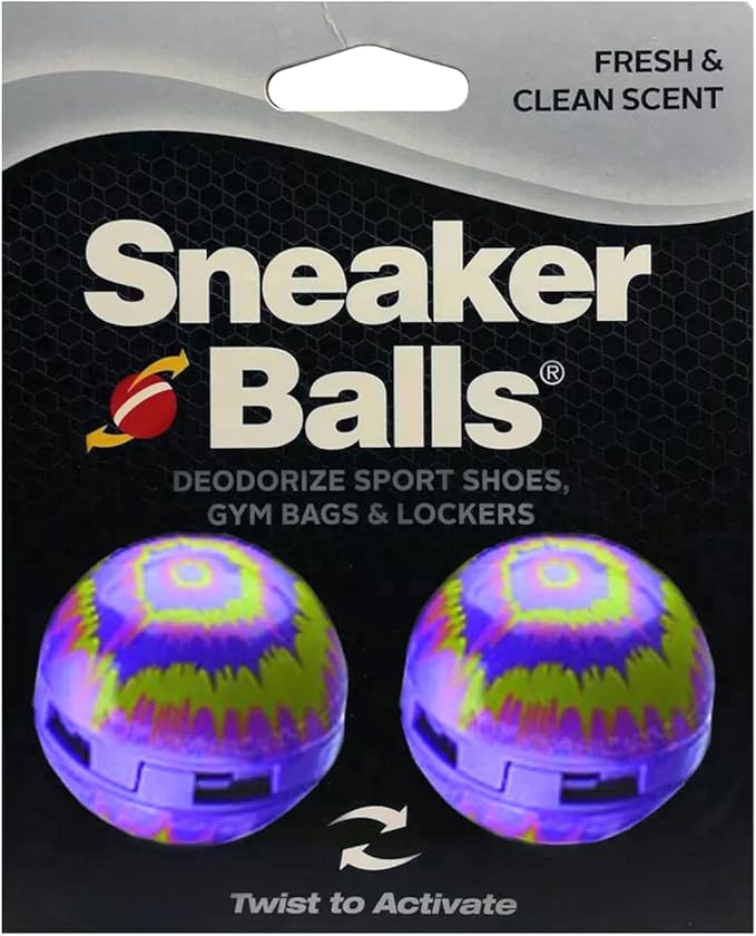 Odor-Fighting Shoe Fresheners, Eliminates Unpleasant Smells, Perfect For Sneakers, Gym Bags, Gear Bags, Drawers, Lockers, And More!, Radial Tie Dye, 2 Pack