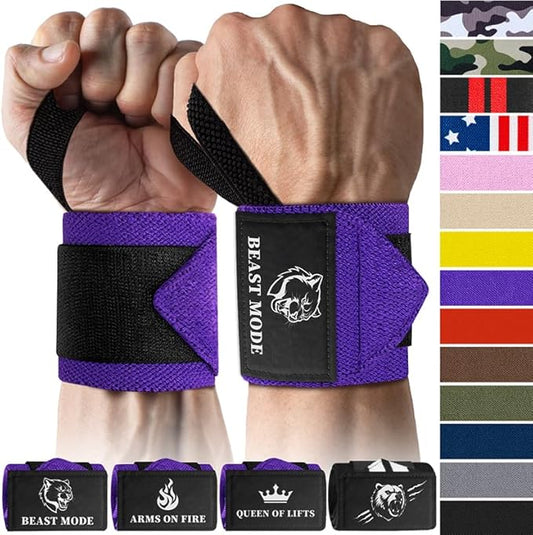 TECEUM Weightlifting 18" & 12" Wrist Wraps with Thumb Loop – Heavy Duty Wrist Workout Braces for Men and Women – Ideal for Powerlifting, Strength Training, Bodybuilding