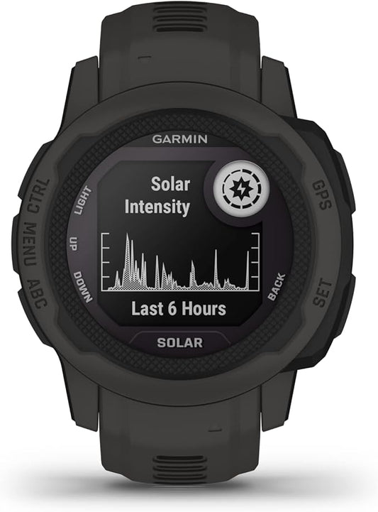 Garmin Instinct 2S Solar, Smaller-Sized GPS Outdoor Watch, Solar Charging Capabilities, Multi-GNSS Support, Tracback Routing, Graphite, 40 MM