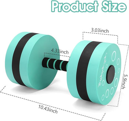 Aquatic Exercise Dumbbells, 2PCS Aqua Fitness Barbells, EVA-Foam Water Rings Dumbbell Set, Pool Weights Dumbbells Set for Water Aerobics Weight Loss, Pool Fitness, Water Exercise
