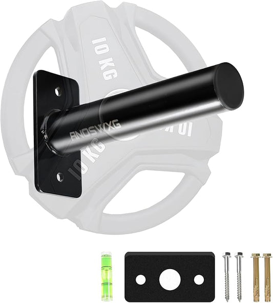 Wall-Mounted Strength Training Plate Storage Rack – Heavy Duty 2” Weight Plate Holder with Foam Padding, Bumper Plate Storage for Home Gym, Garage, and Power Rack
