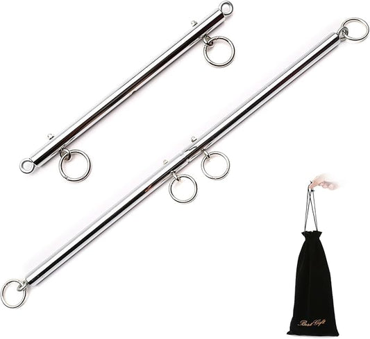 TMEOIIPY Expandable 2 Pcs Silver Pilates Spreader Bar