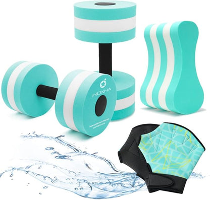Aquatic Exercise Dumbell Set of 2 - Water Aerobic Exercise Foam Dumbbells Pool Resistance Fitness Equipment for Weight Loss