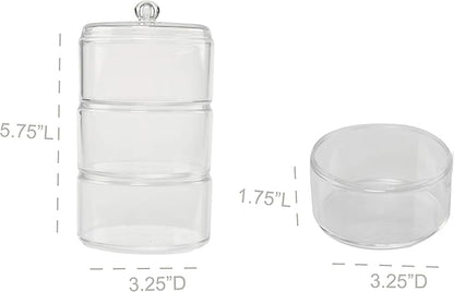 Home-X Cotton Ball and Swabs Holder 3-Level Apothecary