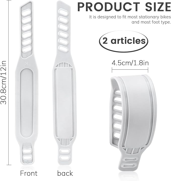 Exercise Bike Pedal Straps, Heavy Duty Adjustable Length Universal Pedal Strap Fits Most Bike Pedals Exercise Bike Bicycle Cycle for Home or Gym