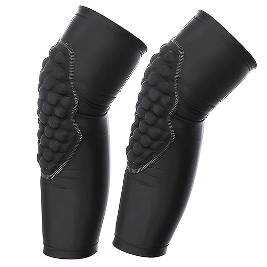 Topeter Kids Protective Knee Pads 1 Pair Basketball Crashproof Antislip Knee Sleeves Youth Black YXL