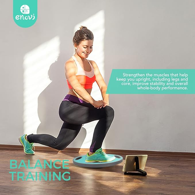 Turquoise Balance Board, Wobble Board, For Standing Desk, Physical Therapy and Core Training, Home Gym, 360° Rotation Non-Skid Balance Trainer