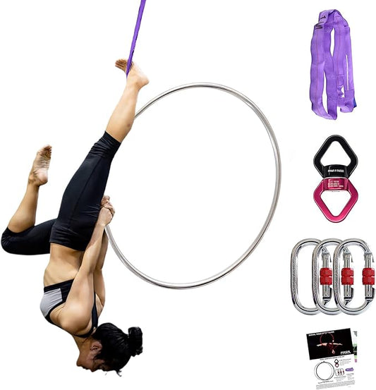PRIOR FITNESS Aerial Lyra Hoop Set for Adults Dia:25mm and 32mm)