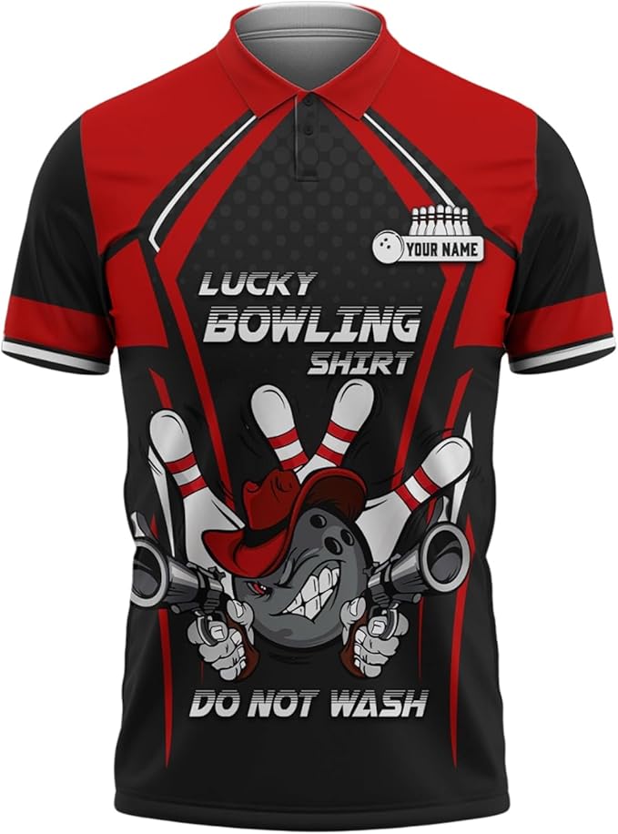 Personalized 3D Bowling Polo Shirts, Custom Name, Team Name Shirt, Bowling Shirts for Men Women, Birthday, Christmas