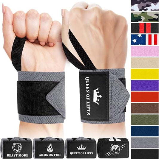 TECEUM Weightlifting 18" & 12" Wrist Wraps with Thumb Loop – Heavy Duty Wrist Workout Braces for Men and Women – Ideal for Powerlifting, Strength Training, Bodybuilding