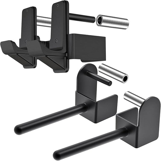Kipika J-Hooks and Weight Plate Holder Set for 2" x 2" and 3" x 3" Power Rack - Squat Rack Attachments for Strength Training and Weight Storage - Fit Standard 1-inch and Olympic 2-inch weight plates