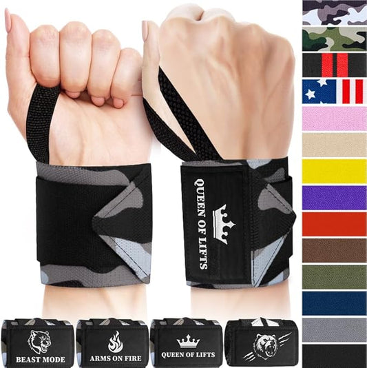 TECEUM Weightlifting 18" & 12" Wrist Wraps with Thumb Loop – Heavy Duty Wrist Workout Braces for Men and Women – Ideal for Powerlifting, Strength Training, Bodybuilding
