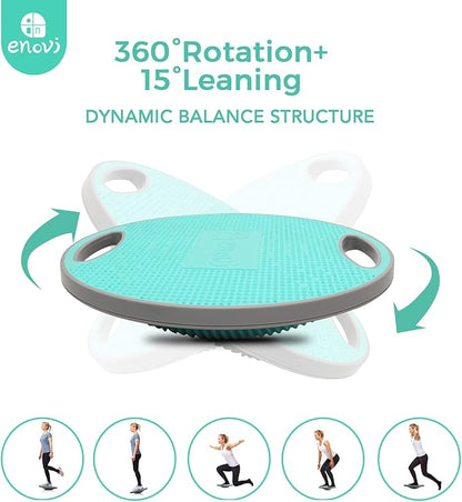 Turquoise Balance Board, Wobble Board, For Standing Desk, Physical Therapy and Core Training, Home Gym, 360° Rotation Non-Skid Balance Trainer