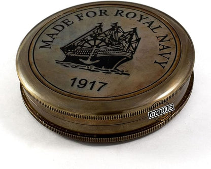 Brass Compass for Navigation Nautical Maritime Hiking Camping