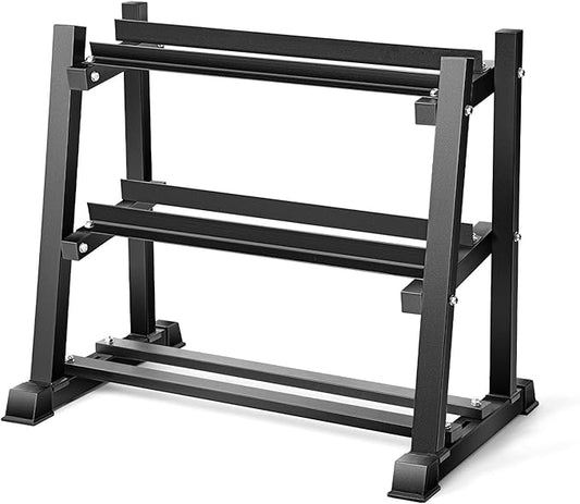 Dumbbell Rack, Bongkim Dumbbell Set with Rack Stand, Dumbbells Weights Rack for Home Gym, Weight Rack for Dumbbells, Kettlebells, and Weight Plates 1100LBS