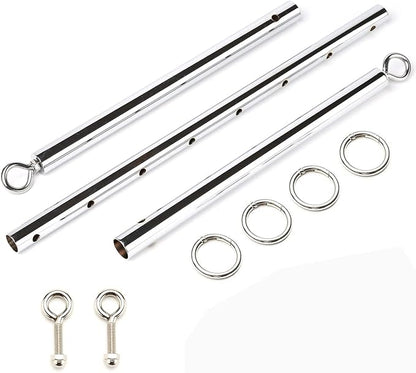 EXREIZST Adjustable Expandable 2 Silver Spreader Bar Set