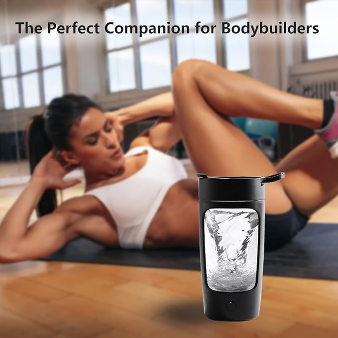 JOTER & LIBEAR Electric Shaker Bottle, Made with Tritan - BPA Free - Portable Mixer Cup/USB Rechargeable Shaker Cups for Protein Shakes and Meal Replacement Shakes, 22 oz (White)