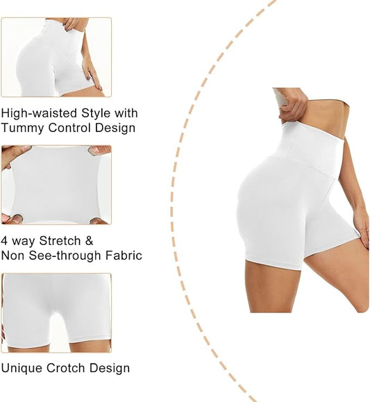 CAMPSNAIL Workout Biker Shorts Women - 3"/5"/8" High Waisted Tummy Control Spandex Booty Volleyball Shorts for Yoga Dance
