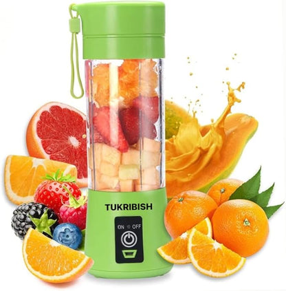 Portable Blender for shakes and smoothies, Cordless Personal Mini Travel Fruit Juicer Cup Mixer Electric Smoothie Blender Maker, 13oz Bottles, USB Rechargeable (Green)