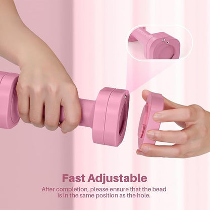 Adjustable Dumbbell Set of 2, 4 in 1 Free Weights Dumbbells Set for Women, Hand Weights for Women at Home, Each 2lb 3lb 4lb 5lb with TPU Soft Rubber Handle for Home Gym Exercise Training