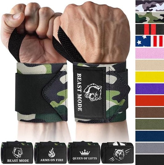TECEUM Weightlifting 18" & 12" Wrist Wraps with Thumb Loop – Heavy Duty Wrist Workout Braces for Men and Women – Ideal for Powerlifting, Strength Training, Bodybuilding