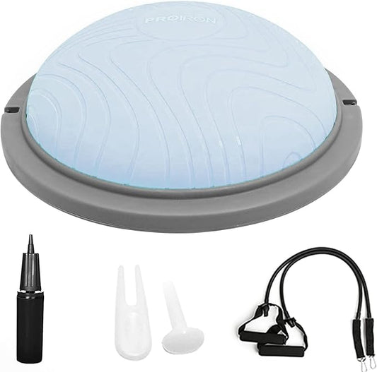 PROIRON Balance Ball Trainer - Air Dome Half Ball with Resistance Bands & Nonslip Base - 660lbs Capacity - Ideal for Yoga & Exercise