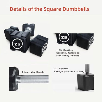 Cast Iron Dumbbells,(5.5LB-30LB)/Single(30LB/55LB) Dumbbell Weights with PU Coating and Anti-slip Grip,No Odor
