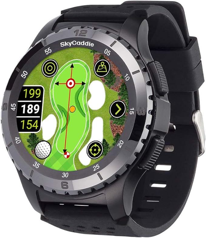 PlayBetter SkyCaddie LX5C Golf GPS Watch Bundle - Touchscreen Golf Range Finder Smartwatch w/Ceramic Bezel, 35K Courses, HoleVue, IntelliGreen, & Digital Scorecard 5000mAh Portable Charger