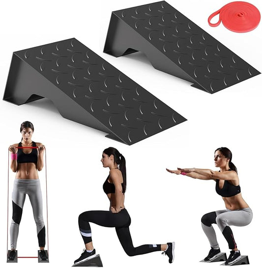 Squat Wedge, Metal Slant Board for Squats, Heel 20 Degree (1 Pair)