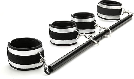 Pilates Spreader Bar Kit with 4pcs Fur Pink