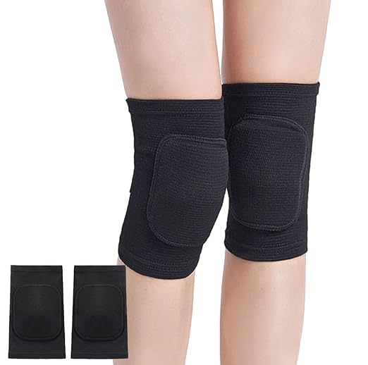 Knee Pads for Women Men, Dance Knee Pads Wrestling Knee Pads Basketball Knee Pads Volleyball Knee Pads for Women, Knee Protector Soft Knee Pads for Work (Black, Large)