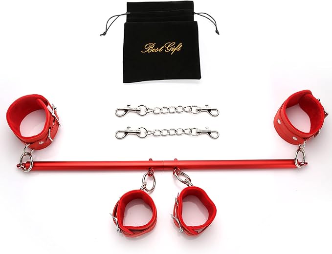 Pilates Spreader Bar Kit with 4pcs Fur Pink