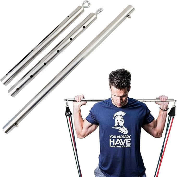 Silver Adjustable Exercise Stainless Steel Spreader Bar