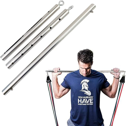 Silver Adjustable Exercise Stainless Steel Spreader Bar