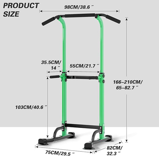 SogesPower Power Tower Dip Station Pull Up Bar for Home Gym Adjustable Height Strength Training Workout Equipment,Pull Up Bar Station